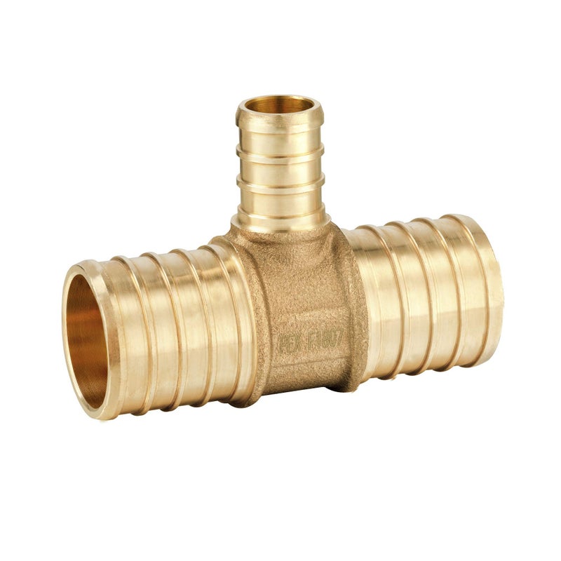 EFIELD (Pack of 5) EFIELD 1" x1"x 1/2" Pex Reducing Tee Brass Barb Crimp Fittings For Pex Tubing Connection,(PEX1807086) - Image 2
